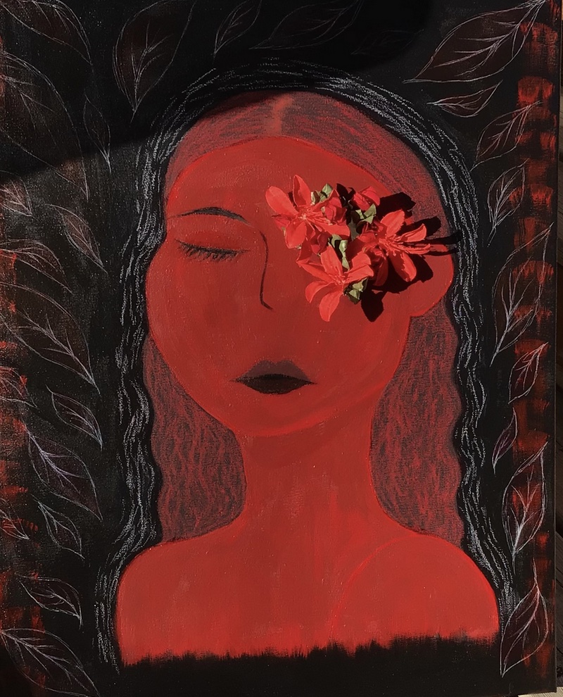  I choose to create an art piece that embodied a feeling of peacefulness and hope for the victims and survivors. All we can do is remain hopeful, that one day they are found and have their cases solved while also having justice. I didn’t want to create a piece that had elements of the perpetrators, (red hand over the mouth etc) not that there’s anything wrong with those art works. For mine, I really wanted to focus on the victims, because they are sometimes overshadowed when talking about MMIWG. I added in flowers and leaves to symbolize the connection to nature. As some of you know, nature and wild life play a big role in Indigenous culture. We respect nature and wish to protect its beauty. For myself, whenever I thought about the outdoors, I’d feel serene, so I wanted to add that element to my piece to really get the message through.